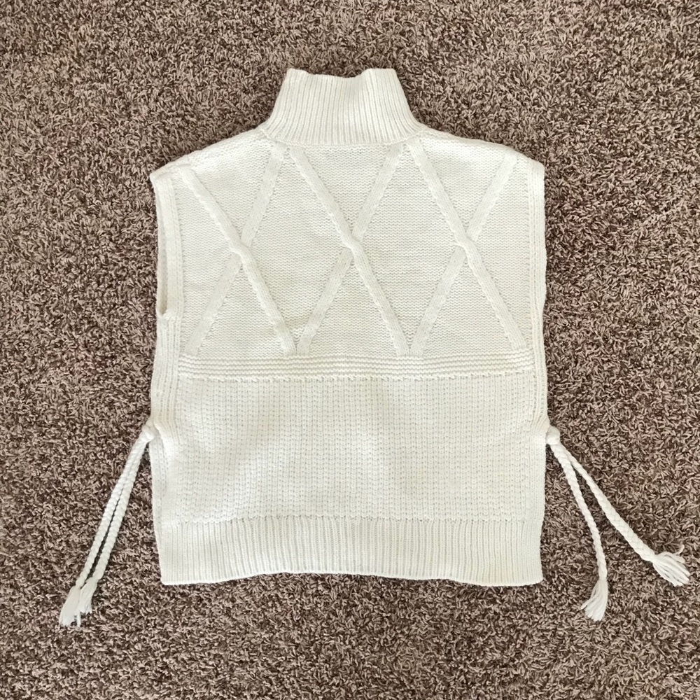 Madewell XS White Short Sleeve Turtleneck Sweater